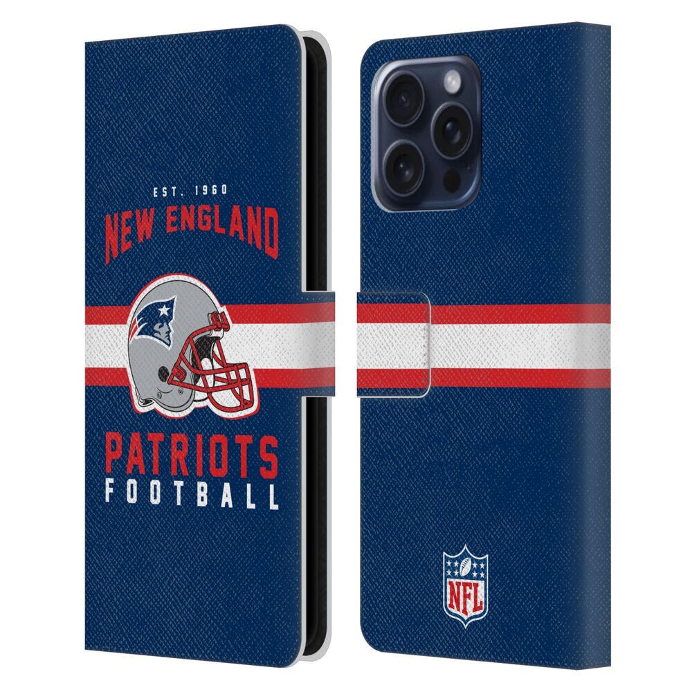 NEW ENGLAND PATRIOTS(NFL) パッツ パッツ - Helmet Typography レザー手帳型 / Apple iPhoneケース 【公式 / オフィシャル】